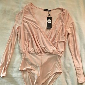 Long Sleeve Wrap Front Bodysuit